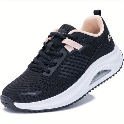 Women’s Arch Support Walking Shoes – Breathable Mesh Sneakers with Air Cushion, Thick Non-Slip Rubber Sole & Cushioned Heel for All-Season Foot Care (Pink)