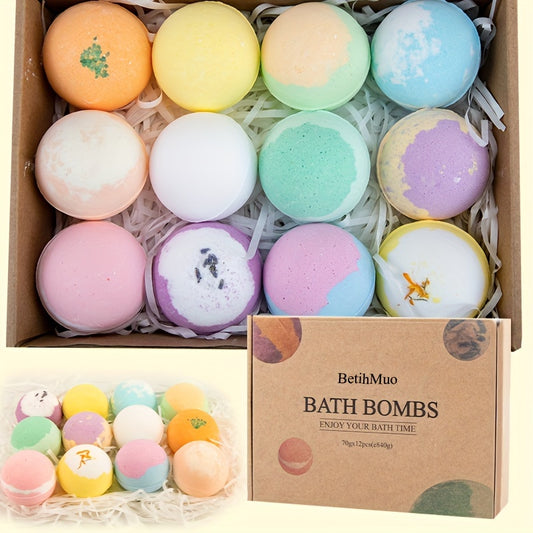 🛁 12-Pack Aromatherapy Bath Bombs ✨ – Assorted Fragrances 🌸🌿, Fizzy Spa Bath Balls 💥, Relaxing Soak & Skincare 🛀, Perfect Gift Set 🎁