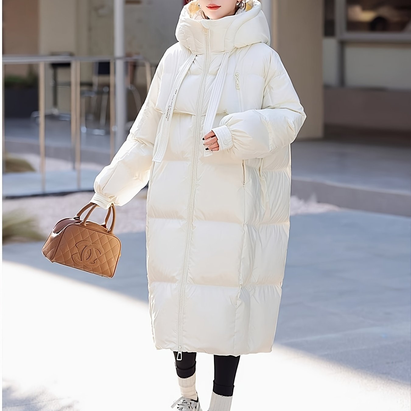 🧥❄️ Ultra-Warm Down Longline Puffy Coat for Women 🔥 Insulated Winter Jacket | 🔒 Zip-Up Hoodie | 👚 Casual Long Sleeves 🌬️ Soft & Lightweight | 💧 Water-Resistant Down Coat | ⛄ Perfect for Cold Weather