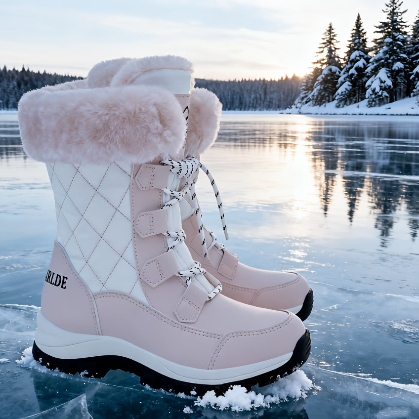 Women’s Winter Snow Boots – Non-Slip Rubber Sole, Cushioned Insole, Mid-Calf Waterproof Boots