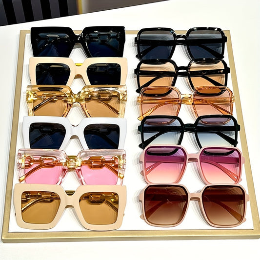🕶️ 12pcs Unisex Fashion Sunglasses 😎 | Square Frame Style ✨ | Plastic Material 🔩 | Perfect for Daily Wear 🏫 | School & Casual Clothing Accessories 🛍️