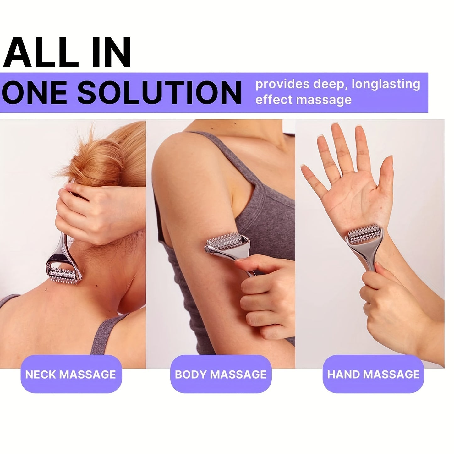 🪞 Stainless Steel Facial Massage Roller & Gua Sha Tool Set 💆‍♀️ Massager for Face & Body 🌸 Beauty SPA Care Tools 🎯 Acupressure Massager 💪 Deep Tissue Massage Tool for Hand ✋ Foot 🦶 Neck 🦴 Arms 💪