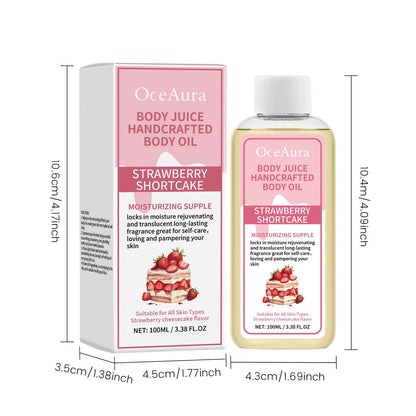 Oceaura Strawberry Skin Care Oil 🍓✨ | Massage Body Oil 💆‍♀️ | Quick Absorption ⚡ | Stress Relief & Relaxation 🌿😌 | Gentle & Nourishing 💧 | Fresh Fruit Scent 🌸🍓