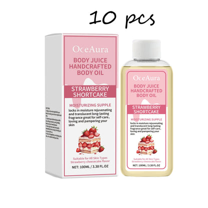 Oceaura Strawberry Skin Care Oil 🍓✨ | Massage Body Oil 💆‍♀️ | Quick Absorption ⚡ | Stress Relief & Relaxation 🌿😌 | Gentle & Nourishing 💧 | Fresh Fruit Scent 🌸🍓