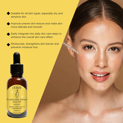 Ouhoe Frankincense Wood Essence Oil 🌿✨ | Facial Moisturizing 💧 | Skin Firming 💆‍♀️ | Daily Skin Care Essence Oil 🌸🌞