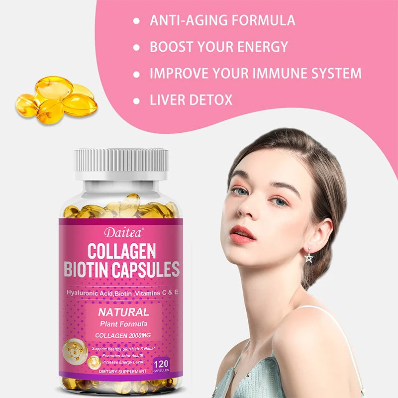 💊✨ Daitea Collagen + Biotin Capsules – Skin, Hair, Nails & Joint Support ✨💊
