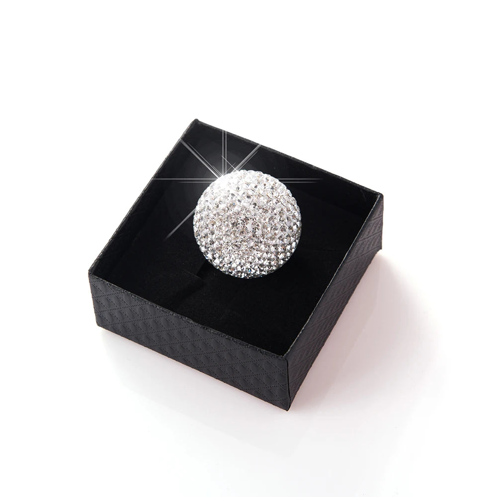 💎✨ Large Bling Crystal Ball Car Pendant – Rearview Mirror Ornament 🚗✨