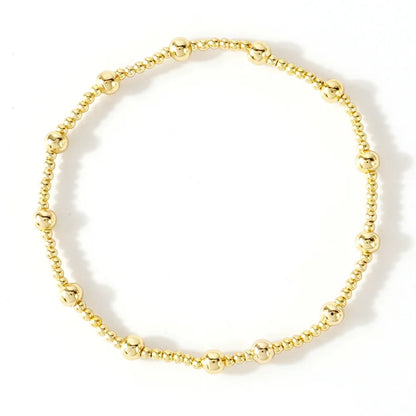 New Trend Stretch Elastic Bracelet – Gold Beads ✨ | Bead Bracelet for Women 💛 | Perfect Gift 🎁