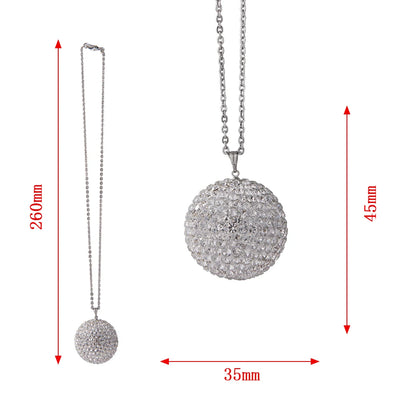 💎✨ Large Bling Crystal Ball Car Pendant – Rearview Mirror Ornament 🚗✨