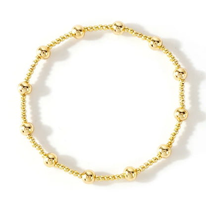 New Trend Stretch Elastic Bracelet – Gold Beads ✨ | Bead Bracelet for Women 💛 | Perfect Gift 🎁