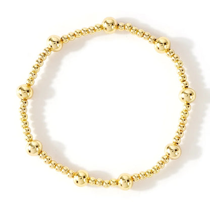 New Trend Stretch Elastic Bracelet – Gold Beads ✨ | Bead Bracelet for Women 💛 | Perfect Gift 🎁