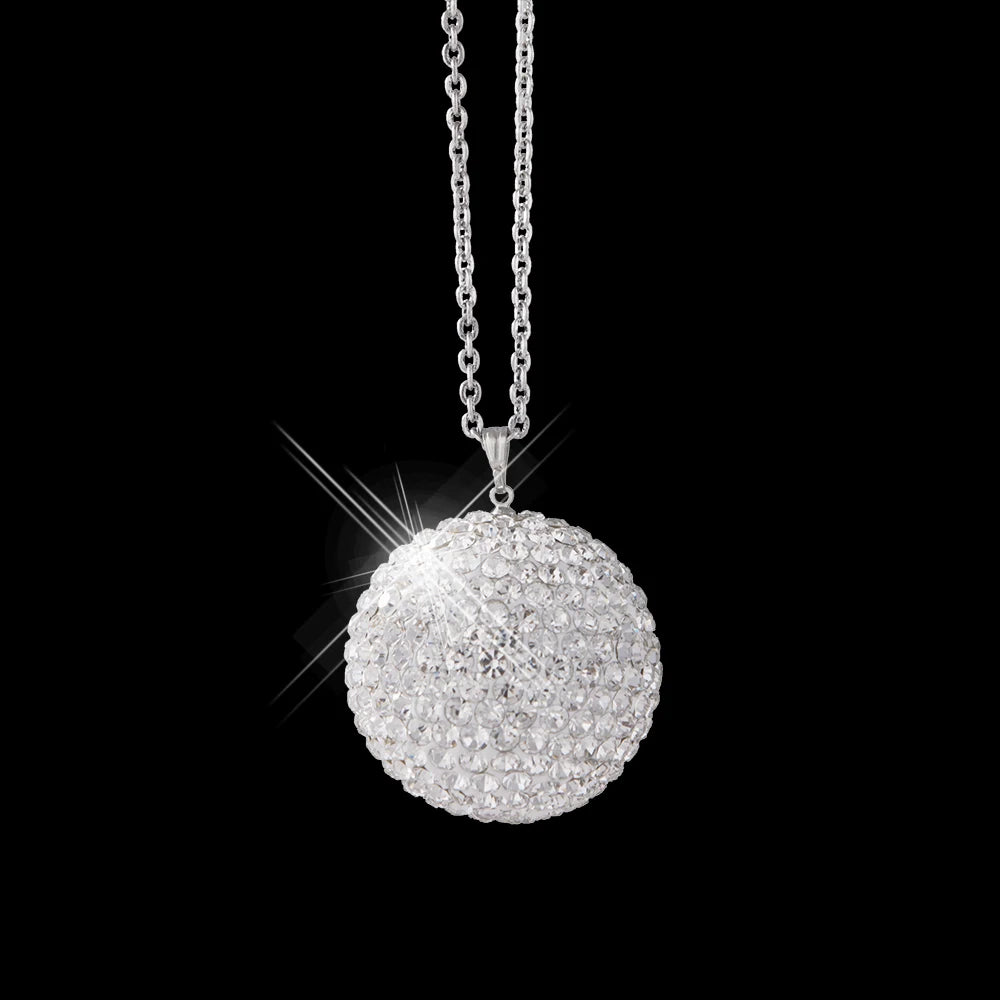 💎✨ Large Bling Crystal Ball Car Pendant – Rearview Mirror Ornament 🚗✨