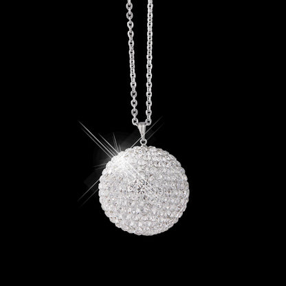 💎✨ Large Bling Crystal Ball Car Pendant – Rearview Mirror Ornament 🚗✨
