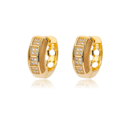 Cubic Zirconia Hoop Earrings – Stainless Steel