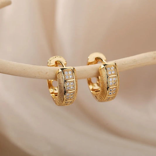 Cubic Zirconia Hoop Earrings – Stainless Steel