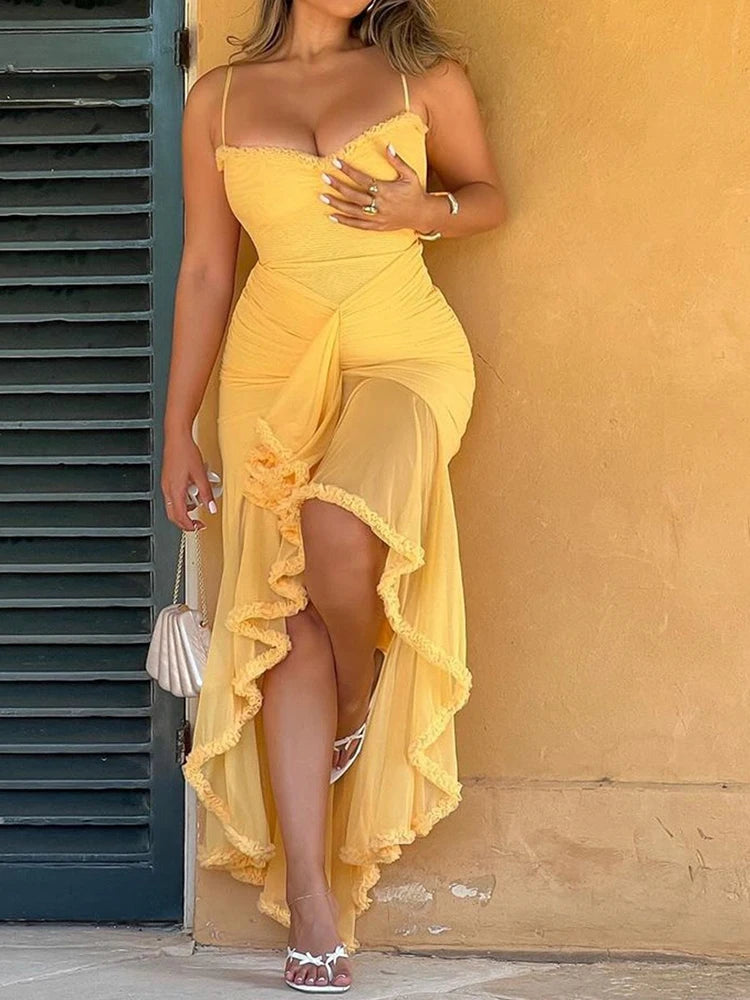 Women's Backless Strap Maxi Dress - Elegant Beach Summer Style