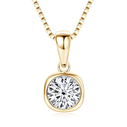 💎✨ Lnngy 6.5mm 1ct Round Moissanite Necklace – 925 Sterling Silver ✨💎