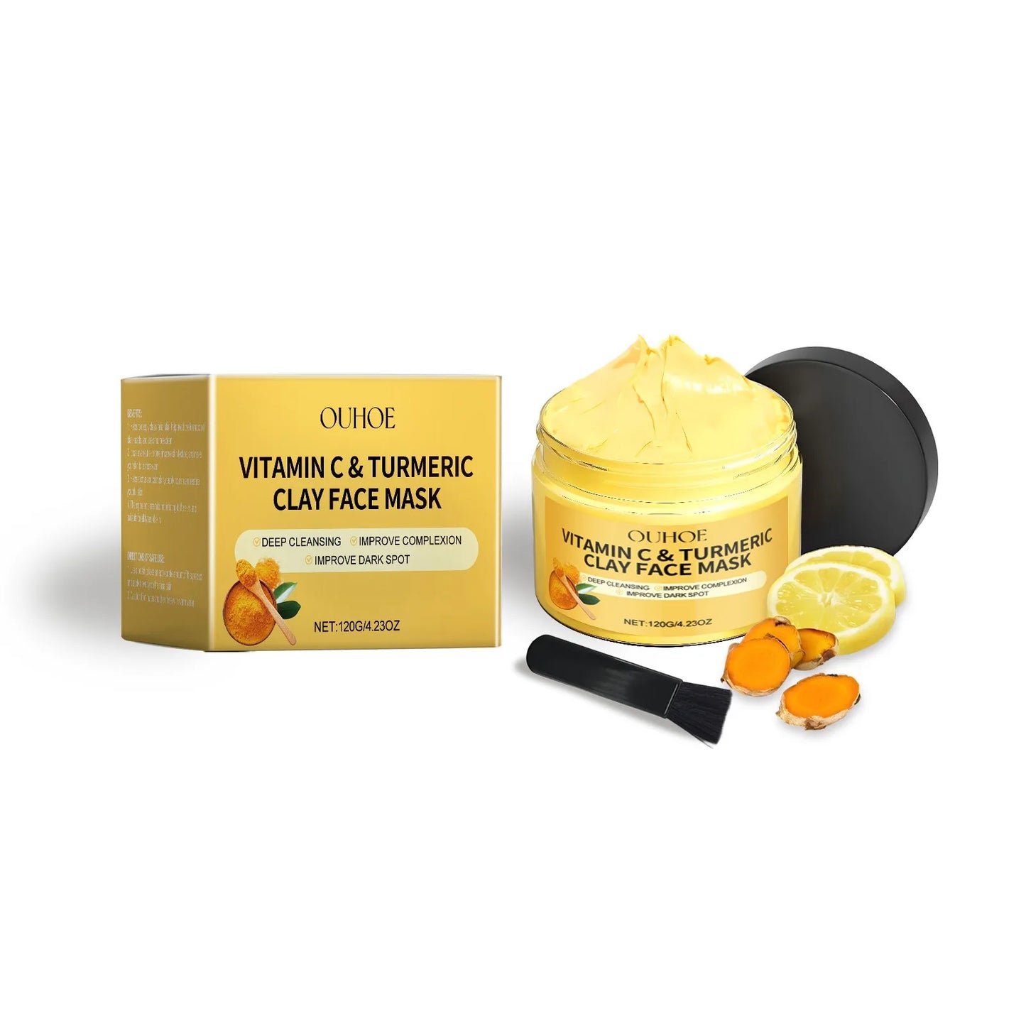 🌿 Vitamin C & Turmeric Exfoliating Facial Mask ✨ | Deep Cleansing 🧴 | Pore Refining & Skin Brightening 🌸 | Gentle Exfoliation & Face Care 💖 | Apply Facial Mask Treatment 😍