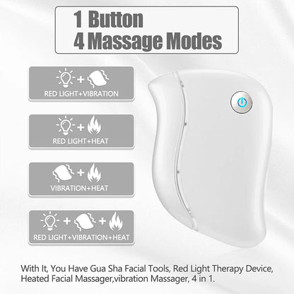 4-in-1 Electric Facial Gua Sha Massager with Heat and Red Light