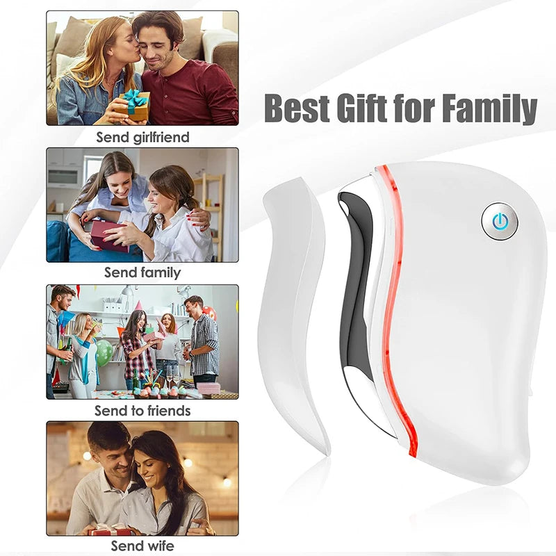 4-in-1 Electric Facial Gua Sha Massager with Heat and Red Light