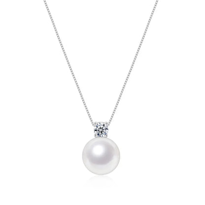 🤍✨ 925 Sterling Silver Pearl Pendant Necklace – 10/12mm ✨🤍