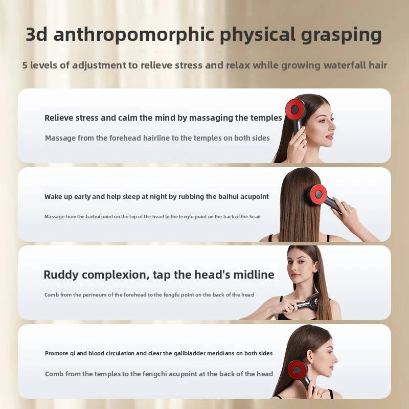 Electric Vibration Scalp Massage Comb with Hair Oil Applicator