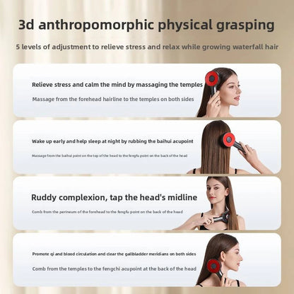 Electric Vibration Scalp Massage Comb with Hair Oil Applicator
