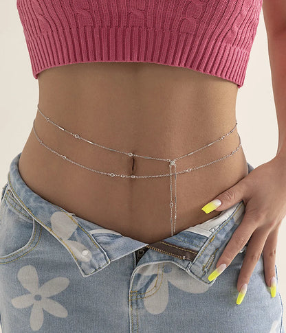 ✨💃 Hip Hop Double Layer Waist Chain – Sexy Adjustable Body Jewelry 🔗🔥