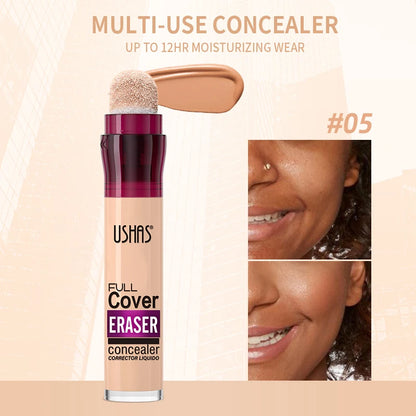 💄 USHAS 12-Color Liquid Concealer ✨ | Moisturizing Formula 💧 | Rotating Sponge Head 🖌️ | Long-Lasting & Lightweight 😍 | Multi-Use Foundation Makeup 💖
