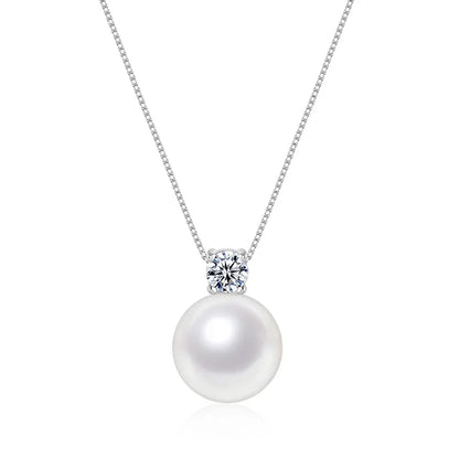 🤍✨ 925 Sterling Silver Pearl Pendant Necklace – 10/12mm ✨🤍