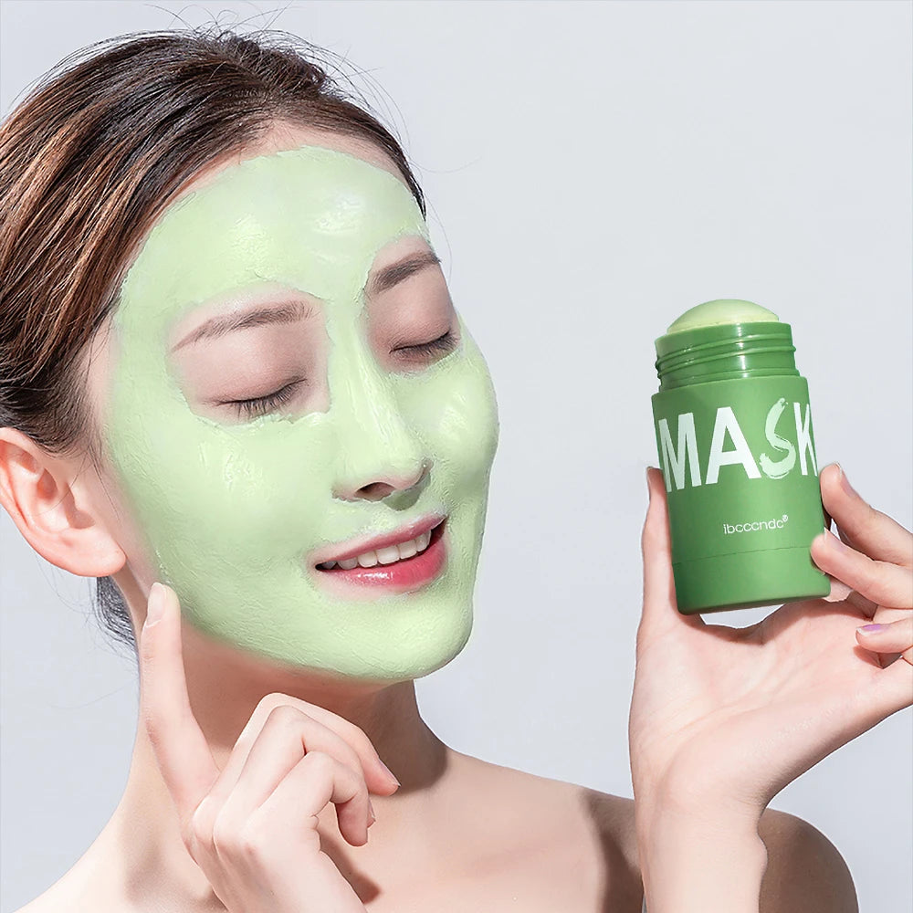 🌿 40g Face Cleansing Mask Stick 😍 | Green Tea 🍵 / Rose Extract 🌹 | Deep Moisturizing 💧 | Blackhead & Pore Care ✨ | Oil Control Film Mask 🛡️