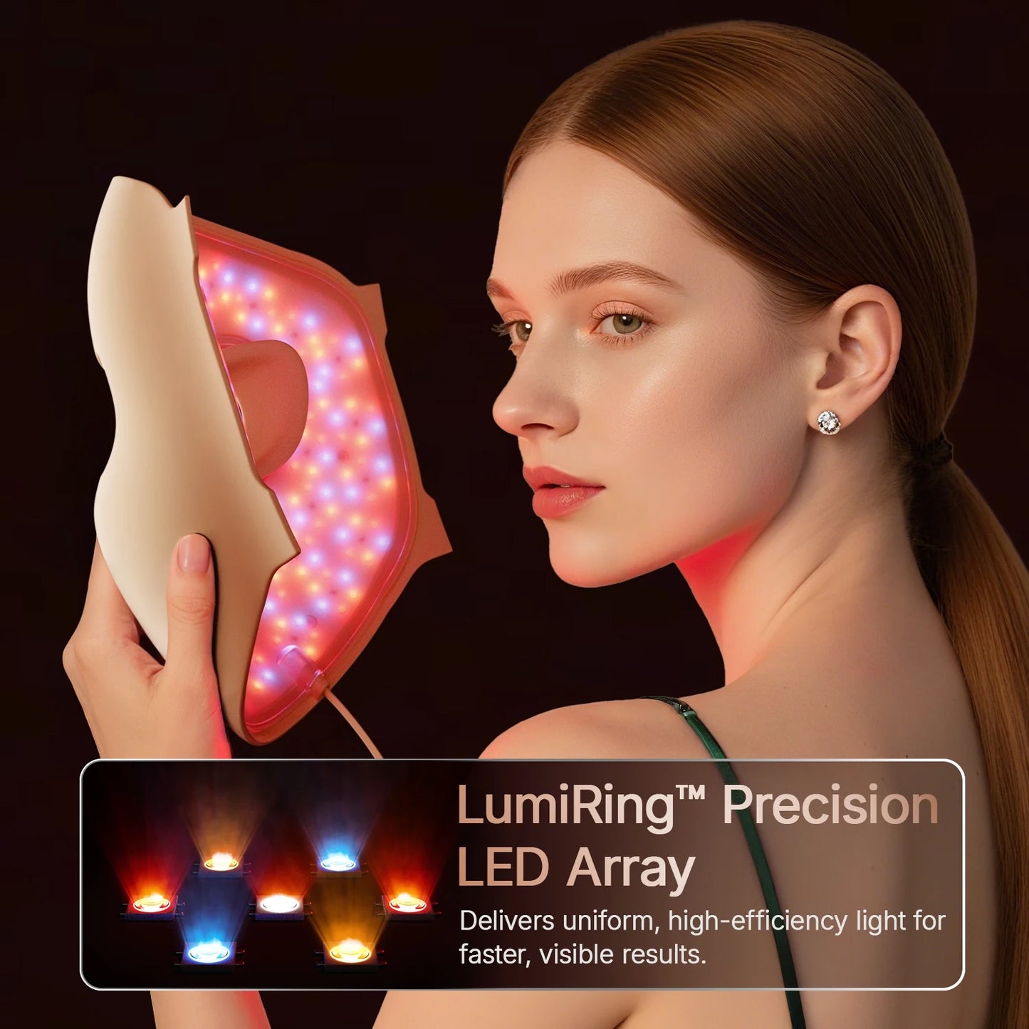 LED Light Therapy Face and Neck Mask with 311 LEDs