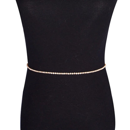 ✨💃 Simple Bling Rhinestone Belly Chain – Summer Waist Jewelry for Women 👙🌞