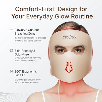 Hello Face M300 Photon LED Mask - Skin Firming, Anti-Acne & Anti-Aging
