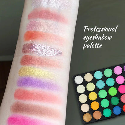 🎨 120-Color Eyeshadow Palette – Waterproof 💦 | Nude, Matte & Glitter ✨ | Highly Pigmented, Long-Lasting Pressed Powder 🌈