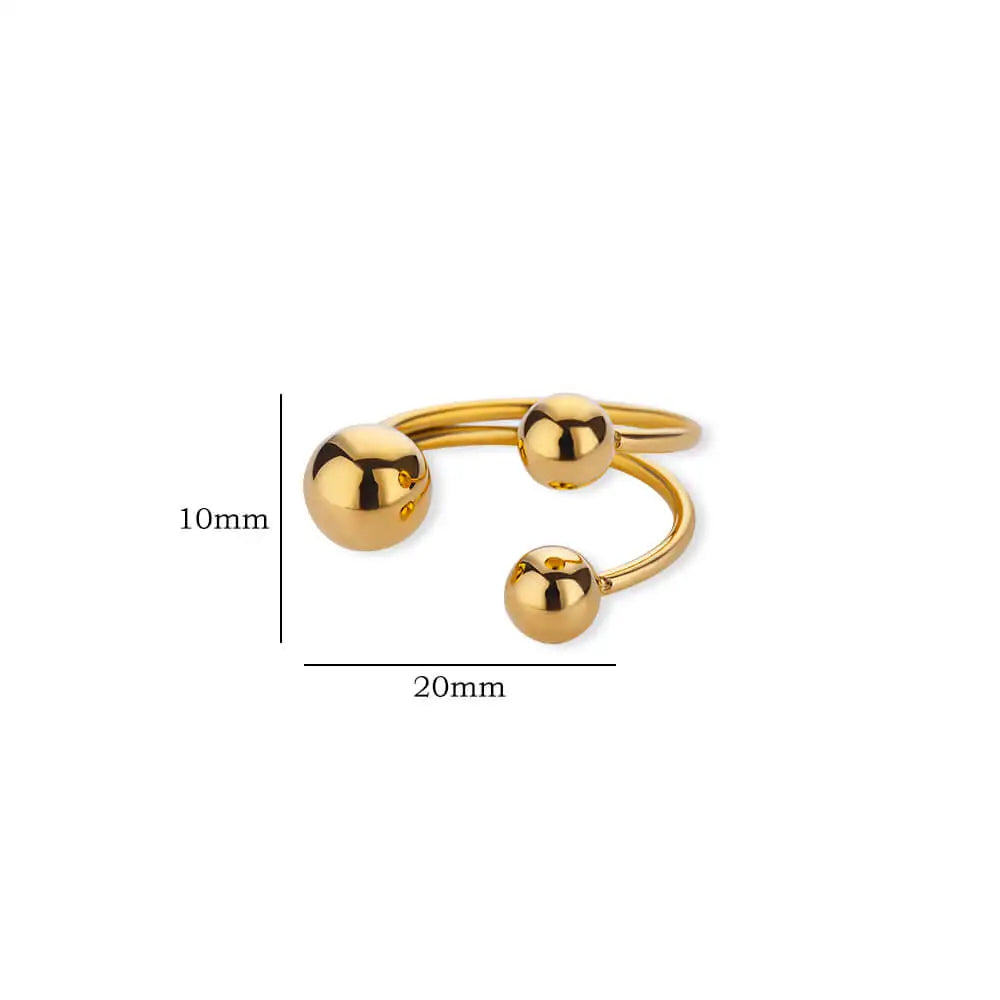 Gold Chunky Ball Ring – Adjustable