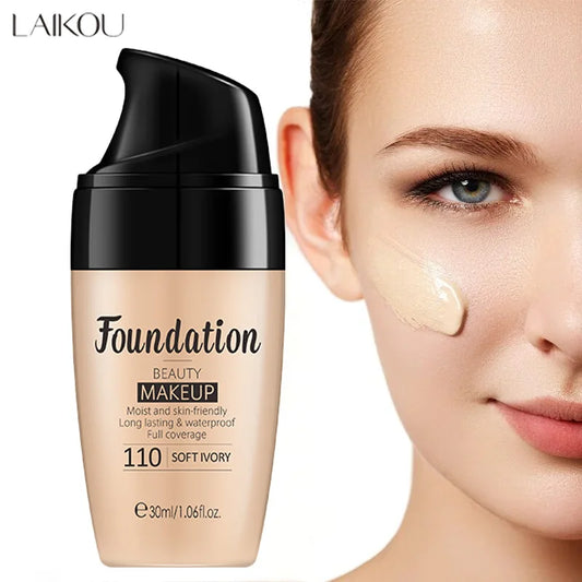 💄 LAIKOU Liquid Foundation ✨ | Moisturizing & Long-Lasting 💧 | Natural Brightening Face Base 🌸 | 30ml Tone-Correcting Makeup 🧴 | Flawless Coverage 💖