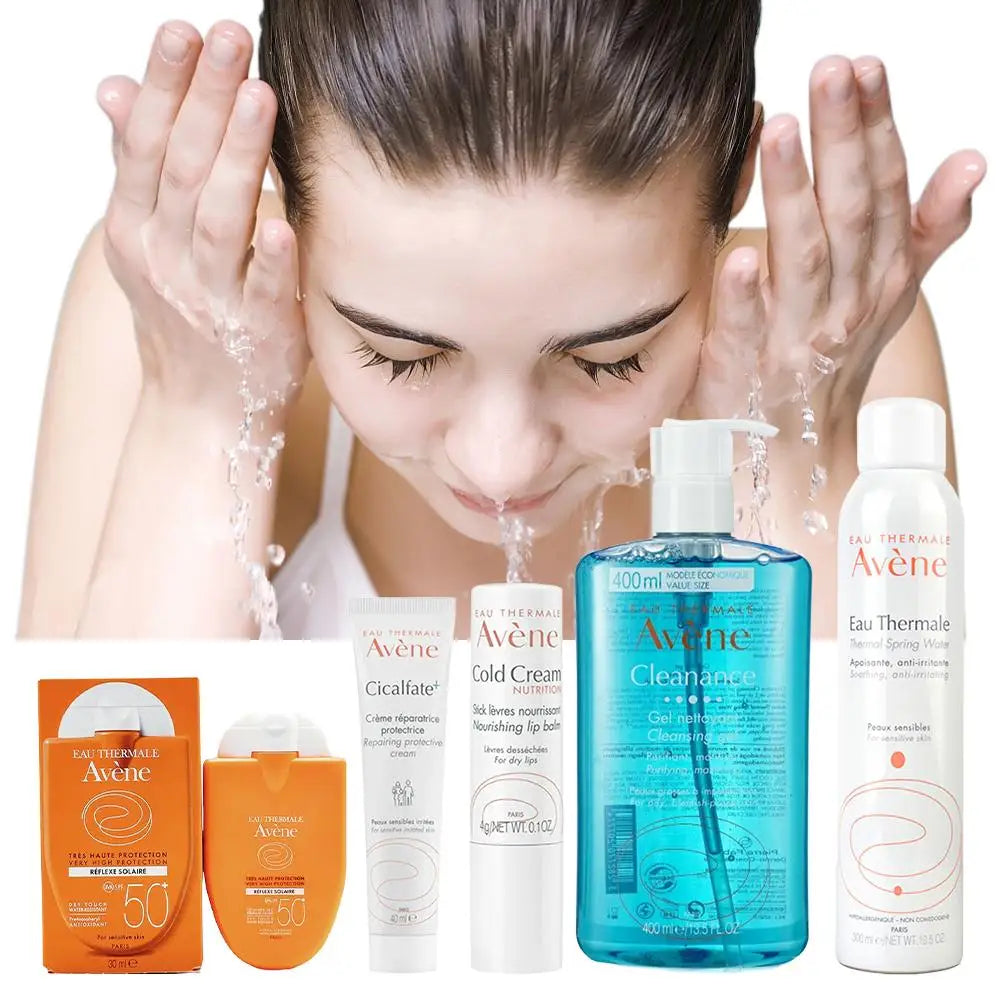 🌞 Avène Facial Cleanser + SPF 50+ Sunscreen 🧴 | Deep Cleansing ✨ | Whitening & Cold Cream Care 🌸 | Dirt Removal 🚿 | Moisturizing Gel Skin Care 💧