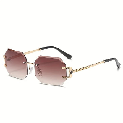 🕶️ Hip-Hop Style Rimless Geometric Sunglasses 😎 | Unisex Street Fashion ✨ | Clear Lens PC Frame 👓 | Trendy Gift Idea 🎁🔥