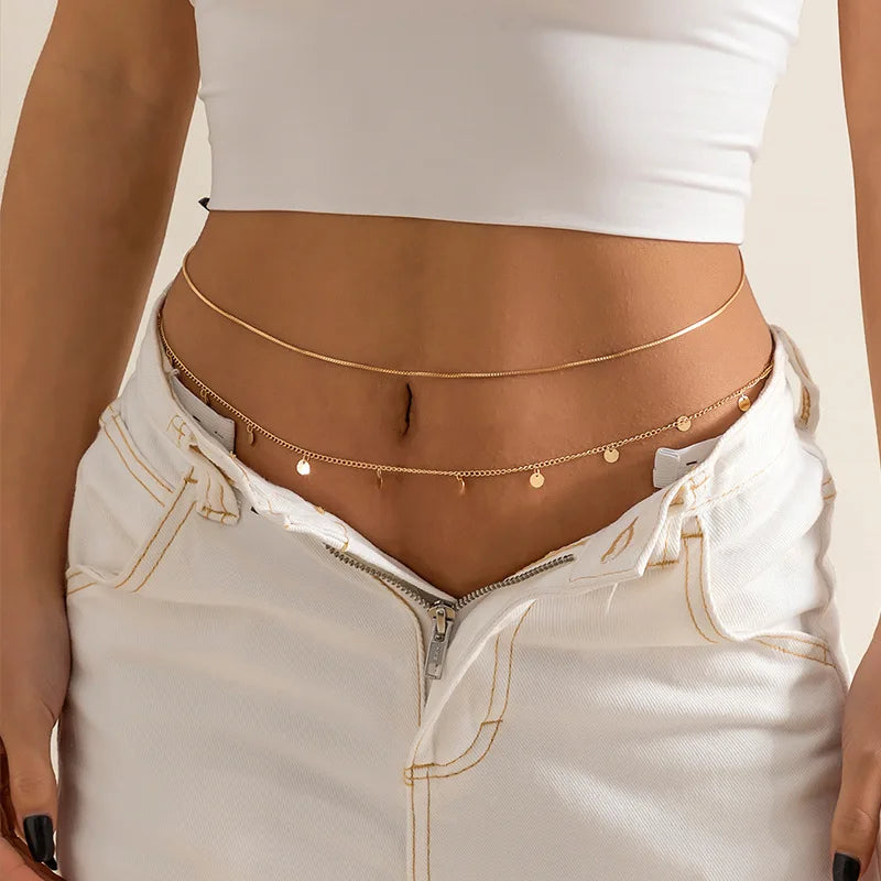 ✨💃 Hip Hop Double Layer Waist Chain – Sexy Adjustable Body Jewelry 🔗🔥