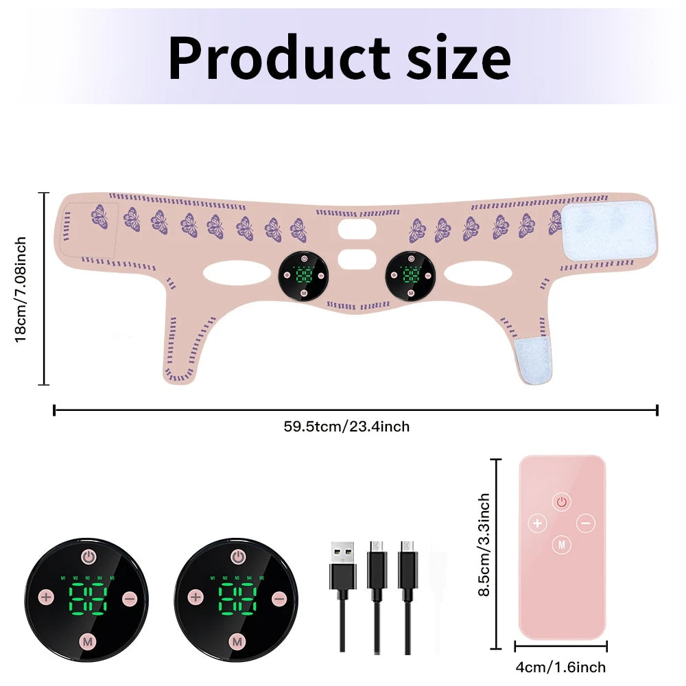 Microcurrent V Face Band EMS Skin Lifting and Jawline Tightening Device