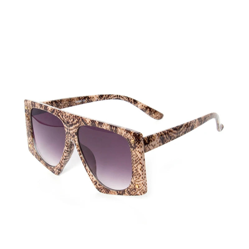 🐆🕶️ Punk Leopard Oversized Sunglasses – Sexy Gradient UV400 Shades 🔥✨