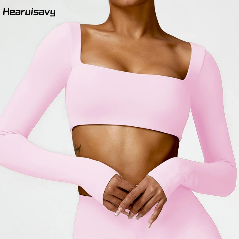 Hearuisavy Women's Quick Dry Sports Crop Top