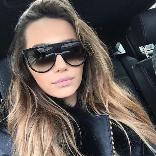 😎 Retro Oversized Sunglasses 2024 🕶️ | 👩‍🦰 Women’s Fashion Shades 💃 | 🏆 Big Frame Flat Top ✨ Designer Eyewear 🕶️ | Vintage Style 🔥 Lunettes de Soleil Femme 👓