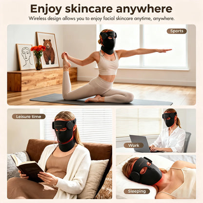 LED Face and Neck Mask with Red Light and Infrared Therapy