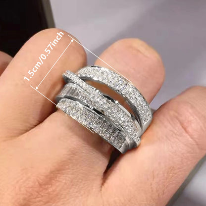 💍✨ Huitan Women’s Wedding Band – Trendy CZ Pave Ring 💎🌸