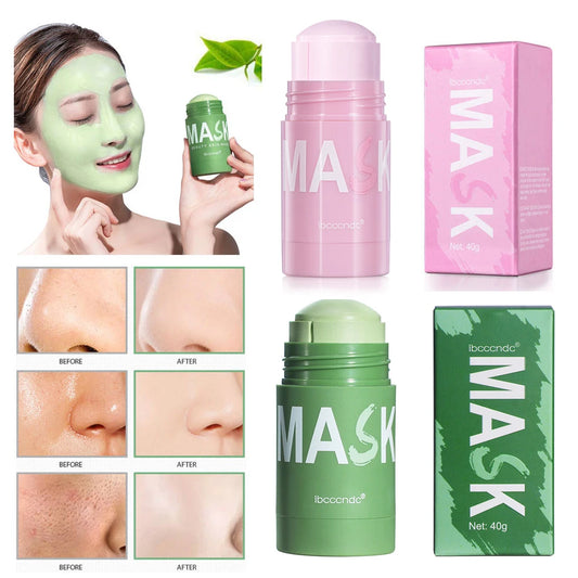 🌿 40g Face Cleansing Mask Stick 😍 | Green Tea 🍵 / Rose Extract 🌹 | Deep Moisturizing 💧 | Blackhead & Pore Care ✨ | Oil Control Film Mask 🛡️