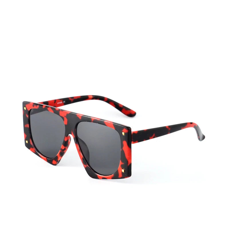 🐆🕶️ Punk Leopard Oversized Sunglasses – Sexy Gradient UV400 Shades 🔥✨