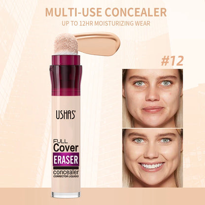 💄 USHAS 12-Color Liquid Concealer ✨ | Moisturizing Formula 💧 | Rotating Sponge Head 🖌️ | Long-Lasting & Lightweight 😍 | Multi-Use Foundation Makeup 💖