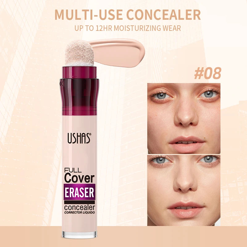 💄 USHAS 12-Color Liquid Concealer ✨ | Moisturizing Formula 💧 | Rotating Sponge Head 🖌️ | Long-Lasting & Lightweight 😍 | Multi-Use Foundation Makeup 💖